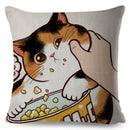 Pillows Cover Funny Love Kiss Cute Cat Cases for Sofa Home Car Cushion Cover Pillow Covers Decor Cartoon Sofa Pillowcase 45x45cm