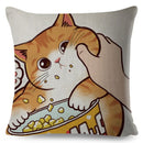 Pillows Cover Funny Love Kiss Cute Cat Cases for Sofa Home Car Cushion Cover Pillow Covers Decor Cartoon Sofa Pillowcase 45x45cm
