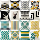 Geometric Abstract Pillow Case Custom Linen Pillow Cover Square 45X45 Cushion Cover Home Throw Pillowcase Living Room Decor