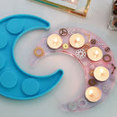 Moon Shape Wine Glass Tray Mold Candlestick Silicone Molds DIY Crystal Epoxy Resin Mould Ceramic Clay Casting Mold Home Decor