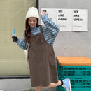 Striped Japanese Style Gentle Sweater Fried Street Salt Lace-up Wear Two-Piece Suit Suspender Dress for Women Autumn and Winter