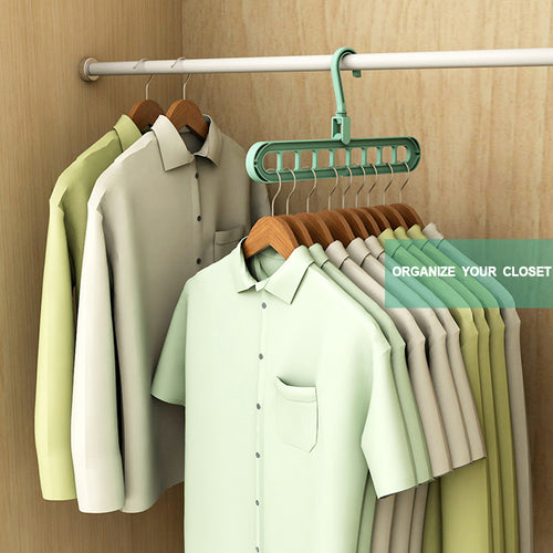 Magic Multi-port Support hangers 9Holes for Clothes Drying Rack Multifunction Plastic Clothes rack drying hanger Storage Hangers