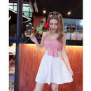 Sexy Nightclub Women's Clothing 2021 Summer Tube Top Night Club Princess Slim Backless Slip Sweet Plaid Dress