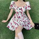 dress for women summer 2021 floral chiffon midi dresses 9393#