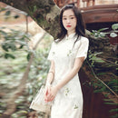 2021夏季新款旗袍日常少女复古清新中长款改良连衣裙中国风服饰中国裙现代