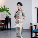 Autumn Winter New Mid-length Suede Nap Chinese Traditional Qipao Cheongsam Sexy Elegant китайское платье Slim Fit Ципао Party