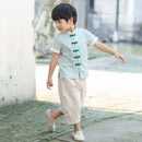 夏季儿童汉服，中式唐装短袖套装，复古中国风