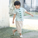 夏季儿童汉服，中式唐装短袖套装，复古中国风