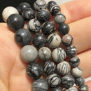 Natural Black Agates Onyx Stone Beads Smooth Round Loose Spacer Beads For Jewelry Making DIY Bracelets 15'' 4/6/8/10/12/14mm