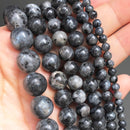 Natural Black Agates Onyx Stone Beads Smooth Round Loose Spacer Beads For Jewelry Making DIY Bracelets 15'' 4/6/8/10/12/14mm