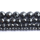 Natural Black Agates Onyx Stone Beads Smooth Round Loose Spacer Beads For Jewelry Making DIY Bracelets 15'' 4/6/8/10/12/14mm