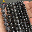 Natural Black Agates Onyx Stone Beads Smooth Round Loose Spacer Beads For Jewelry Making DIY Bracelets 15'' 4/6/8/10/12/14mm