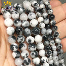 Natural Black Agates Onyx Stone Beads Smooth Round Loose Spacer Beads For Jewelry Making DIY Bracelets 15'' 4/6/8/10/12/14mm