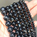 Natural Black Agates Onyx Stone Beads Smooth Round Loose Spacer Beads For Jewelry Making DIY Bracelets 15'' 4/6/8/10/12/14mm