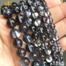 Natural Black Agates Onyx Stone Beads Smooth Round Loose Spacer Beads For Jewelry Making DIY Bracelets 15'' 4/6/8/10/12/14mm