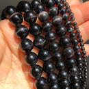 Natural Black Agates Onyx Stone Beads Smooth Round Loose Spacer Beads For Jewelry Making DIY Bracelets 15'' 4/6/8/10/12/14mm