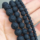 Natural Black Agates Onyx Stone Beads Smooth Round Loose Spacer Beads For Jewelry Making DIY Bracelets 15'' 4/6/8/10/12/14mm
