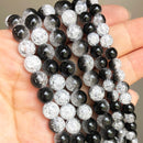 Natural Black Agates Onyx Stone Beads Smooth Round Loose Spacer Beads For Jewelry Making DIY Bracelets 15'' 4/6/8/10/12/14mm