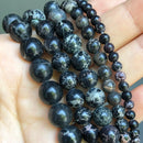 Natural Black Agates Onyx Stone Beads Smooth Round Loose Spacer Beads For Jewelry Making DIY Bracelets 15'' 4/6/8/10/12/14mm