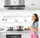 Waterproof Kitchen Wallpaper High Temperature Paste Self-Adhesive Marble wall paper Foil  Bathroom Kitchen Wall Sticker Decor