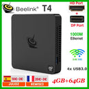 Beelink T4 Mini PC BT4 Intel Atom X5 Z8500 Quad Core Windows 10 4K HTPC with 4GB RAM 64GB ROM Dual Wifi BT4.0 1000M LAN USB3.0