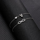 Summer New A-Z Letter Initial Anklets For Women Silver Color Heart Anklet Bracelet Leg Chain Fashion Beach Party Foot Jewelry
