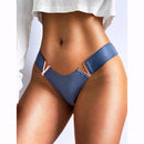 Fashion Sexy V-Shaped Metal Decoration Underwear Sports Hip Lifting Low Waist High Fork Half Sheath Briefs Panties Women Sexy