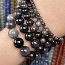 Natural Stone Beads 4-10mm Aquamarines Lava Opal Rose Quartzs Tiger Eye Moonstone Round Beads for Jewelry Making Diy Bracelet