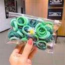 50Pcs/Set Women Girls 4CM 2CM Colorful Nylon Elastic Hair Bands Ponytail Holder Rubber Bands Scrunchie Headwear Hair Accessories