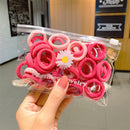 50Pcs/Set Women Girls 4CM 2CM Colorful Nylon Elastic Hair Bands Ponytail Holder Rubber Bands Scrunchie Headwear Hair Accessories