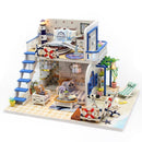 Assemble DIY Wooden House Dollhouse kit Wooden Miniature Doll Houses Miniature Dollhouse toys With Furniture LED Lights Gift