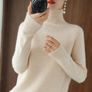 Turtleneck Pullover Fall/winter 2021 Cashmere Sweater Women Pure Color Casual Long-sleeved Loose Pullover Bottoming Women&