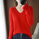 Autumn Winter New cashmere Sweater Woman V-Neck Pullover Lace collar Hollow Design Casual Knitted Tops Cashmere Female Sweater