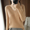 Autumn Winter New cashmere Sweater Woman V-Neck Pullover Lace collar Hollow Design Casual Knitted Tops Cashmere Female Sweater