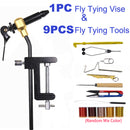 Wifreo Rotary Fly Tying Vise Tools Brass C-clamp Rotating Hook Tool Steel Whip finisher Bobbin Thread Holder Basic Fly Hook Tool