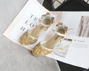 ULKNN Sandals For Girls Children Fashion High Heels Kids Spring Summer Princess Party Shoes Casual Bow Footwears Round Toe 2022