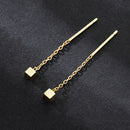 Minimalist  Long Tassel Earrings For Women Gold Silver Color Geometric Square Hanging Ear Line Girls Party Jewelry Pendientes