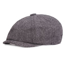 Vintage Men Beret Newsboy Hats Classic Western Newsboy Caps Cotton Blend Beret Hat Flat Brim Adjustable Men Spring Berets Cap