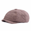 Vintage Men Beret Newsboy Hats Classic Western Newsboy Caps Cotton Blend Beret Hat Flat Brim Adjustable Men Spring Berets Cap