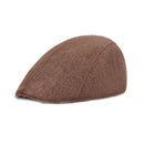 Vintage Men Beret Newsboy Hats Classic Western Newsboy Caps Cotton Blend Beret Hat Flat Brim Adjustable Men Spring Berets Cap