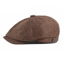Vintage Men Beret Newsboy Hats Classic Western Newsboy Caps Cotton Blend Beret Hat Flat Brim Adjustable Men Spring Berets Cap