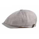 Vintage Men Beret Newsboy Hats Classic Western Newsboy Caps Cotton Blend Beret Hat Flat Brim Adjustable Men Spring Berets Cap
