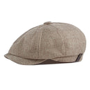 Vintage Men Beret Newsboy Hats Classic Western Newsboy Caps Cotton Blend Beret Hat Flat Brim Adjustable Men Spring Berets Cap