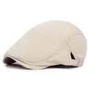 Vintage Men Beret Newsboy Hats Classic Western Newsboy Caps Cotton Blend Beret Hat Flat Brim Adjustable Men Spring Berets Cap