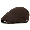 Vintage Men Beret Newsboy Hats Classic Western Newsboy Caps Cotton Blend Beret Hat Flat Brim Adjustable Men Spring Berets Cap