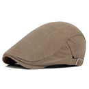 Vintage Men Beret Newsboy Hats Classic Western Newsboy Caps Cotton Blend Beret Hat Flat Brim Adjustable Men Spring Berets Cap