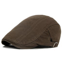 Vintage Men Beret Newsboy Hats Classic Western Newsboy Caps Cotton Blend Beret Hat Flat Brim Adjustable Men Spring Berets Cap