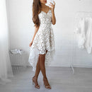 Off Shoulder Lace Patchwork Elegant Dress Women Summer 2021 V Neck Spaghetti Strap Dress Female New Fashion Solid Party Dresses