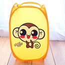 Folding Laundry Basket Hamper Cartoon Pop Up Open Mesh Laundry Dirty Sorting Basket Kids Toys Sundrie Home Storage Box Organizer