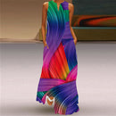 WAYOFLOVE 2022  Sleeveless Black Dress Summer Beach Casual Elegant Breathable Long Dresses Woman V Neck Rose Print Women&